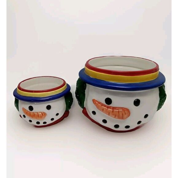 Snowman Candy Dish Holiday Bowls - Picture 1 of 8